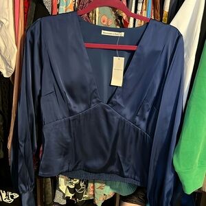 Abercrombie and fitch navy blue blouse